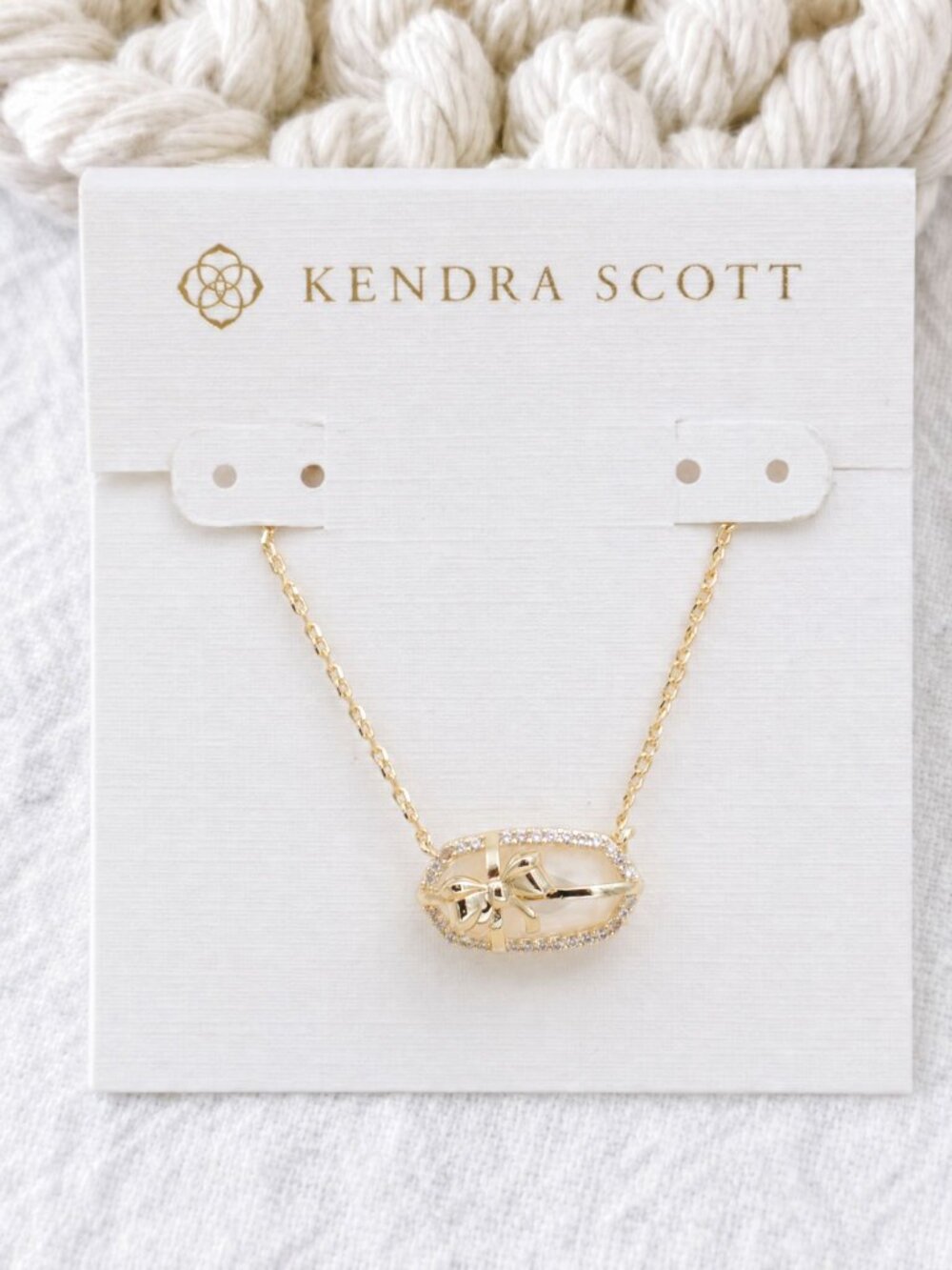 Kendra Scott Elisa Bow Gold Ivory Short Necklace